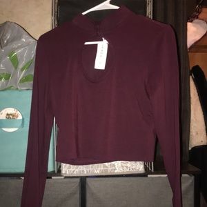 Me to We- Maroon long sleeve crop top
